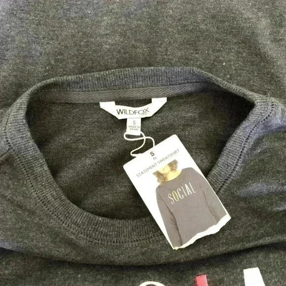 Wildfox NWT Navy Blue Statement Sweatshirt Size S - Picture 6 of 8